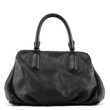 Black Leather Classic Q 2-Way Bowling Bag