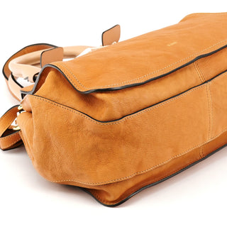 Tan Leather Two-Tone 2-Way Tote Bag