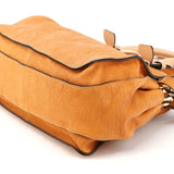 Tan Leather Two-Tone 2-Way Tote Bag