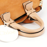 Tan Leather Two-Tone 2-Way Tote Bag