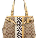 F13993 Beige Zebra Hamptons Tote Bag