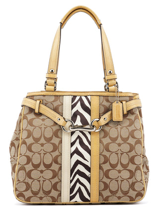 F13993 Beige Zebra Hamptons Tote Bag