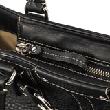 F13084 Black Pebbled Leather Hamptons Tote Bag
