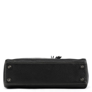 F13084 Black Pebbled Leather Hamptons Tote Bag