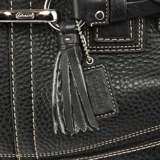 F13084 Black Pebbled Leather Hamptons Tote Bag