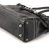 F13084 Black Pebbled Leather Hamptons Tote Bag