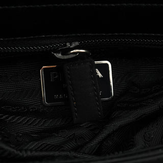 B9230 Black Tessuto Spazzolato Nylon Shoulder Bag