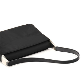 B9230 Black Tessuto Spazzolato Nylon Shoulder Bag