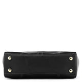 F11547 Black Leather Turnlock Tote Bag