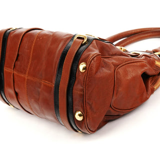 Brown Leather Bowling Bag