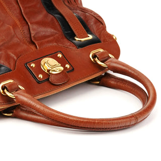 Brown Leather Bowling Bag