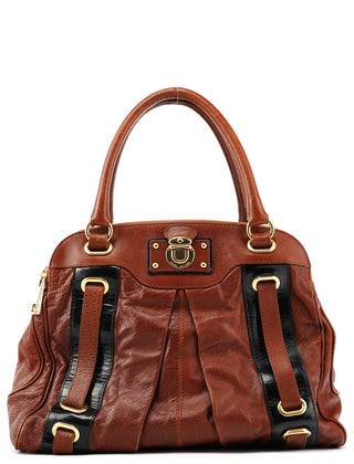 Brown Leather Bowling Bag