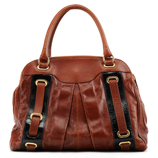 Brown Leather Bowling Bag