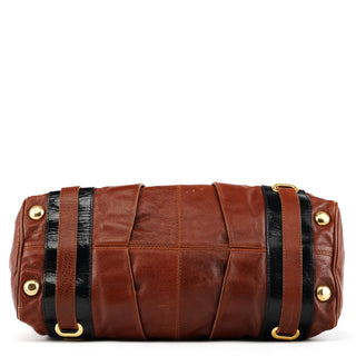 Brown Leather Bowling Bag