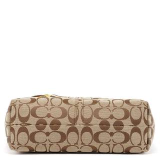 F16879 Beige Gold Floral Hobo Shoulder Bag
