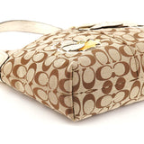 F16879 Beige Gold Floral Hobo Shoulder Bag