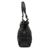 F12476 Black Pebbled Leather Hamptons Tote Bag