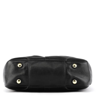 F12476 Black Pebbled Leather Hamptons Tote Bag