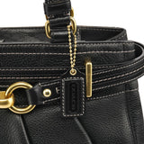 F12476 Black Pebbled Leather Hamptons Tote Bag