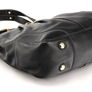 F12476 Black Pebbled Leather Hamptons Tote Bag