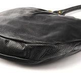 Black Leather Classic Q Hillier 2-Way Hobo Bag