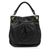 Black Leather Classic Q Hillier 2-Way Hobo Bag