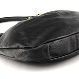 Black Leather Classic Q Hillier 2-Way Hobo Bag