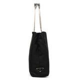 Black Tessuto Metal Handle Nylon Tote Bag
