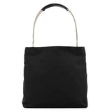 Black Tessuto Metal Handle Nylon Tote Bag