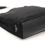 Black Tessuto Metal Handle Nylon Tote Bag