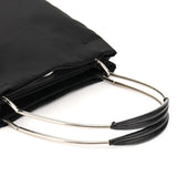 Black Tessuto Metal Handle Nylon Tote Bag
