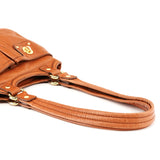 Multi-Pocket Tote Bag aus hellbraunem Leder