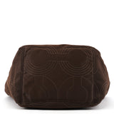 14417 Brown Quilted Nylon 2-Way Tote Bag