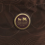 14417 Brown Quilted Nylon 2-Way Tote Bag