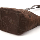 14417 Brown Quilted Nylon 2-Way Tote Bag
