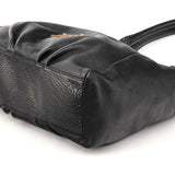 Black Leather Classic Q Fran 2-Way Bag