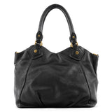 Black Leather Classic Q Fran 2-Way Bag