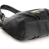 Black Leather Classic Q Fran 2-Way Bag