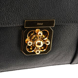 Elsie Schultertasche aus schwarzem Leder