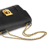 Elsie Schultertasche aus schwarzem Leder