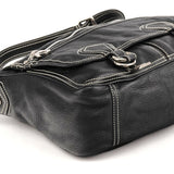 Crossbodytaske med klap i sort læder