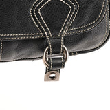Crossbodytaske med klap i sort læder