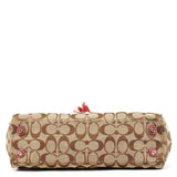 F13065 Sac cabas Hamptons en toile Signature beige et rose