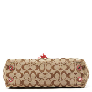 F13065 Beige Pink Signature Hamptons Tote Bag