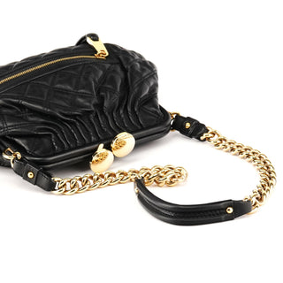 Black Quilted Leather Little Stam Shoulder Bag
