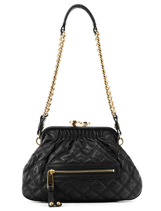 Black Quilted Leather Little Stam Shoulder Bag