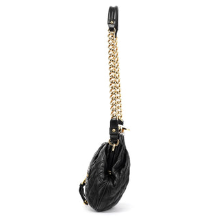 Black Quilted Leather Little Stam Shoulder Bag