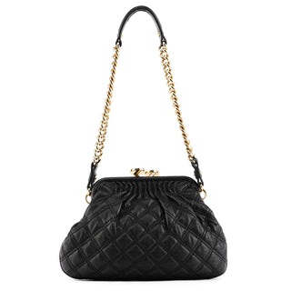 Black Quilted Leather Little Stam Shoulder Bag