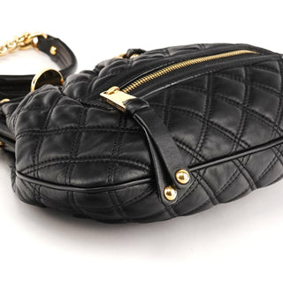 Black Quilted Leather Little Stam Shoulder Bag