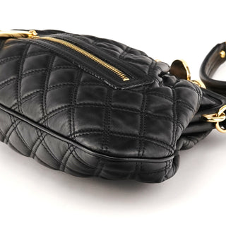 Black Quilted Leather Little Stam Shoulder Bag